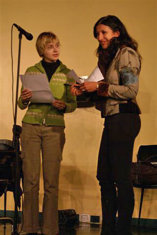 Sara Bonadei ed Eva Simontacchi durante la master class di dizione 